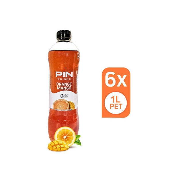 Pin Orange Mango Tropical White Tea - Sugar Free & Calorie Free - 6 Pieces X 1 Liter