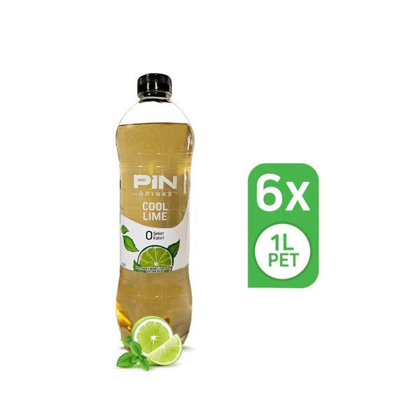 Pin Cool Lime - Sugar Free & Calorie Free 1 Liter X 6 Pieces