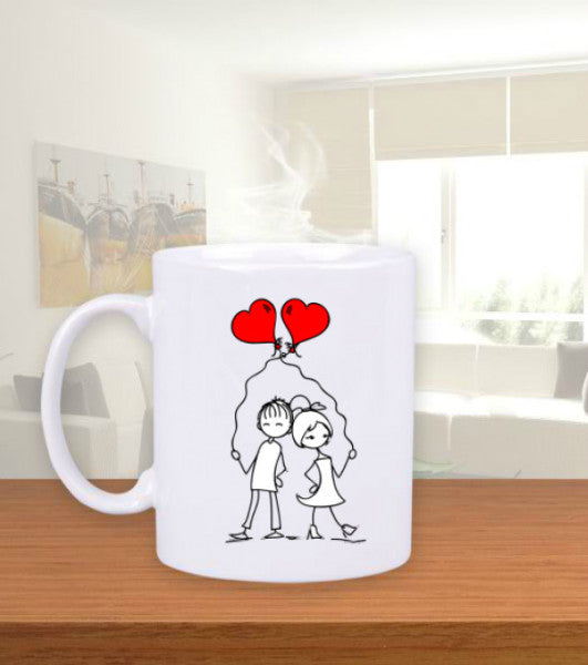 love, lover, valentine's day, heart, affection White Mug Cup