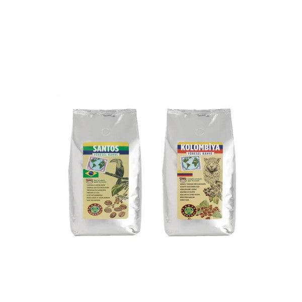 Coffee World Santos And Colombian Local Coffee Beans 1 Kg X 2 Pieces