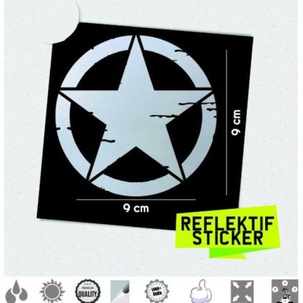 Small Size Tumbled Military Star Reflective Sticker Çınar Extreme