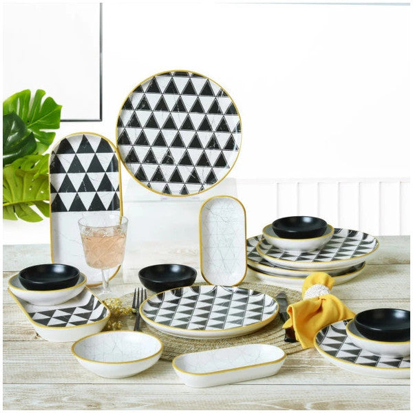 Ceramic Trigon Breakfast Set 18 Pieces 6 Persons 18765-67-69