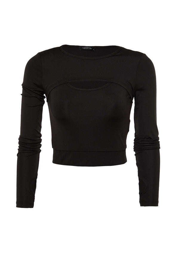 Trendyolmilla Cut Out And Thumb Hole Detailed Sports Blouse Twoaw22Bz0481