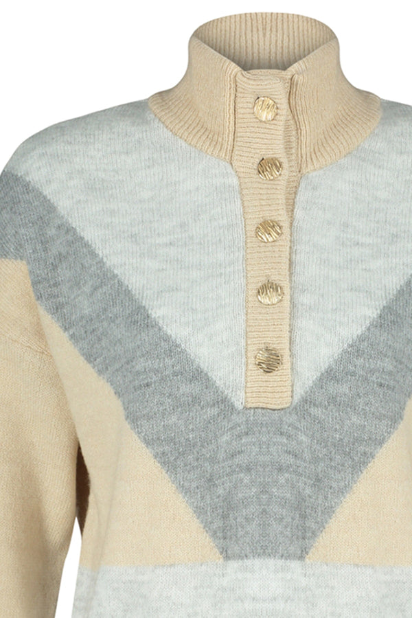 TRENDYOLMİLLA Soft Textured Color Block Knitwear Sweater TWOAW24KZ00092