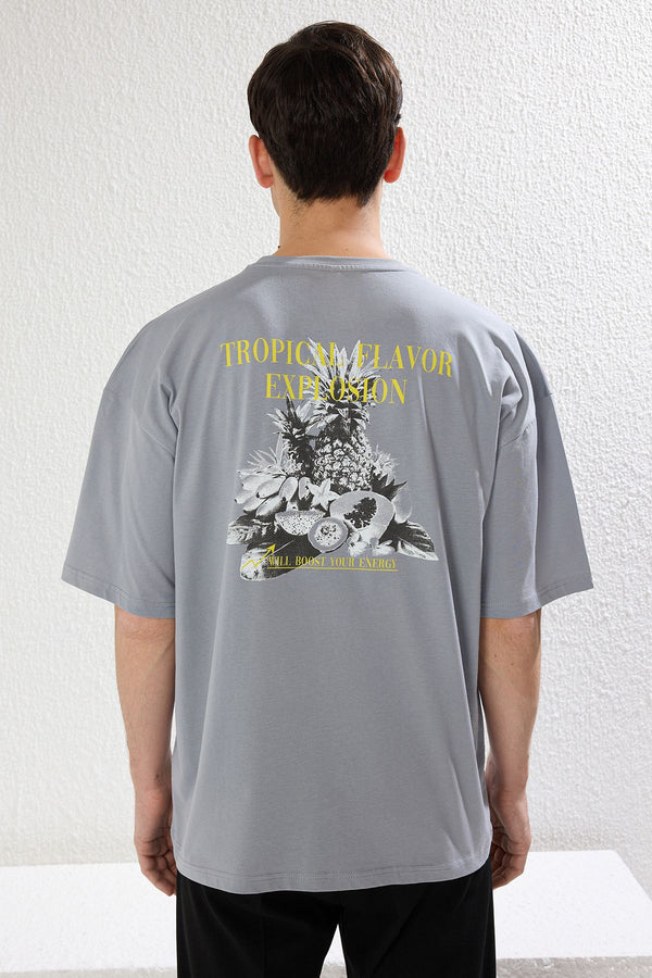 Man Men's Slogan Short Oversize T-Shirt