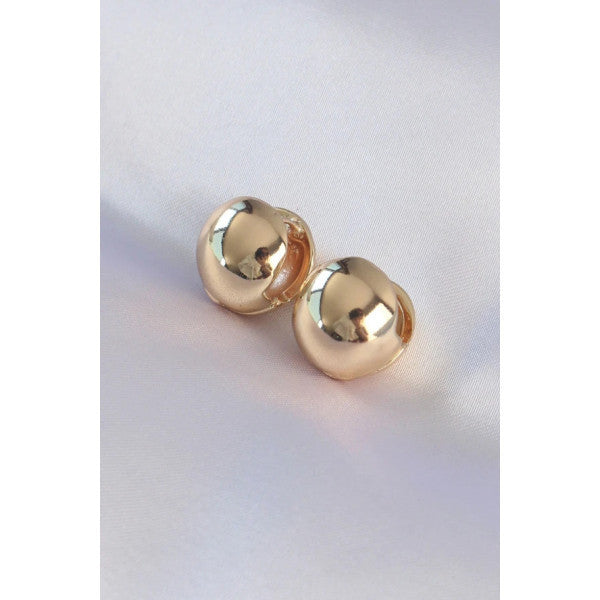 Brass Gold Color Hollow Minimal Ball Earring