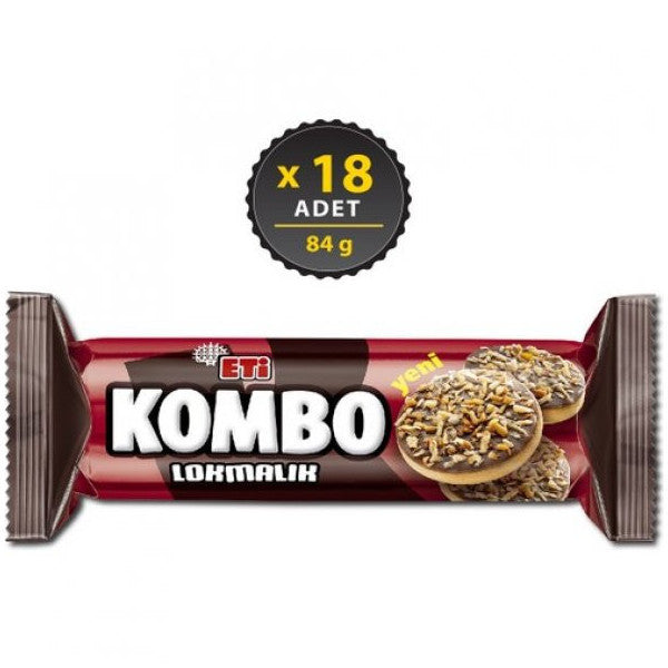 Eti Combo Chocolate And Roasted Coconut Coated Bite Size Biscuits 84 G X 18 Pieces