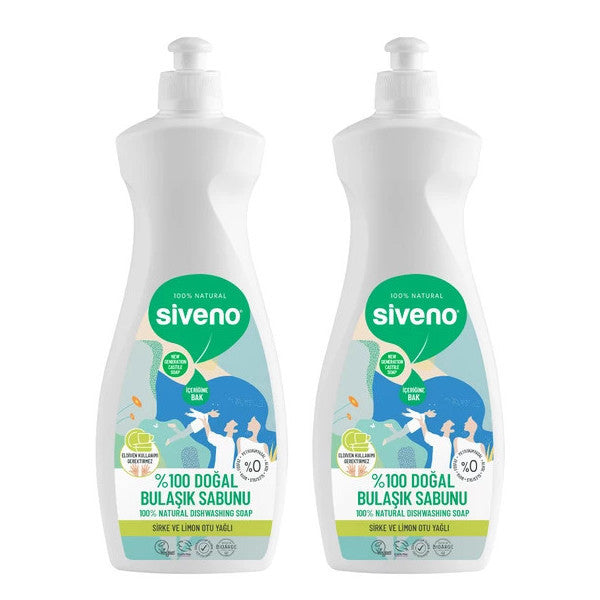 Siveno 100% Natural Dish Soap Herbal Hand Dish Soap Moisturizing Vegan 500 Ml X2 Pieces