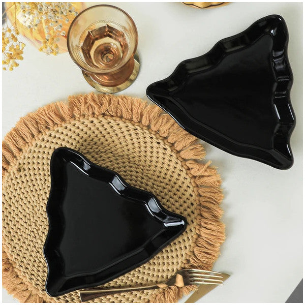 Keramika Black Pine Boat Plate 22 Cm 2 Pieces