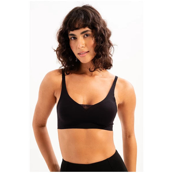 Justever Seamless Removable Padded Support Bra Black Women Laser Bra - Flux