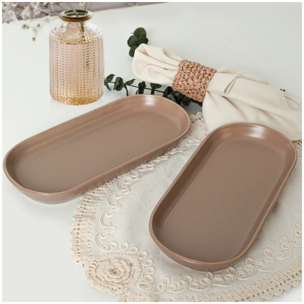 Keramika  Matte Earth Noyan Boat Plate 2 Pieces 26 Cm 977