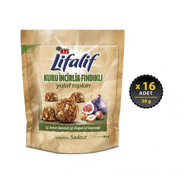 Eti Lifalif Dried Fig Hazelnut Oatmeal Balls 38 Gr X 16 Pieces