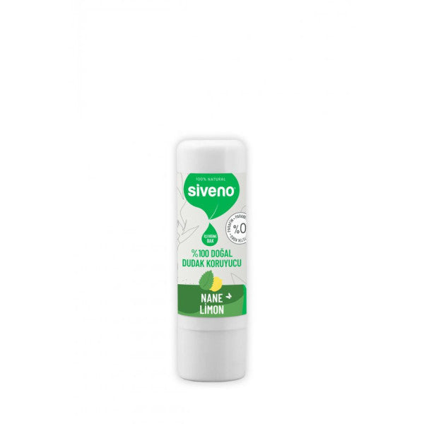 Siveno 100% Natural Lip Protector Mint & Lemon Herbal Lipbalm Cream Moisturizing Shine Repair 6 G