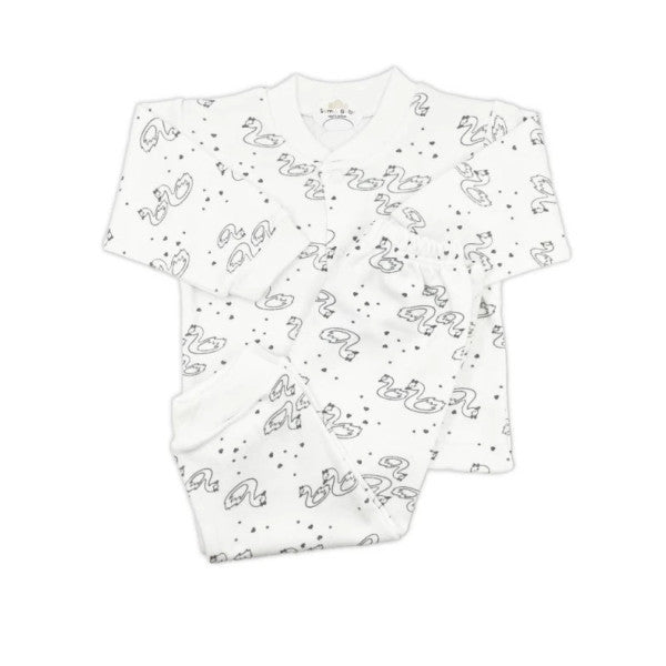 Sema Baby Cute Swan Baby Pajama Set 3-6 Months