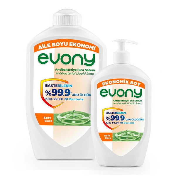 Evony Antibacterial Liquid Soap Soft Care 1500Ml + 700Ml