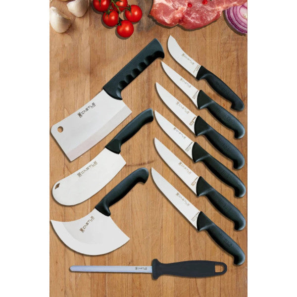 Incisive Series Kitchen Knife Set Meat Bread Vegetable Fruit Knife (10 Pieces)