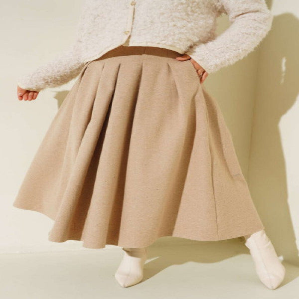 Pleated Stitch Skirt Latte