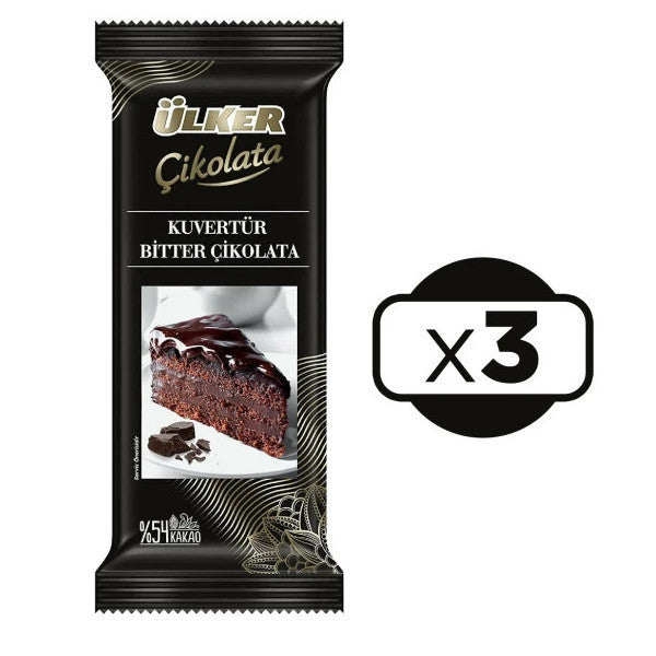 Ulker Couverture Dark Chocolate 3 X 200 G