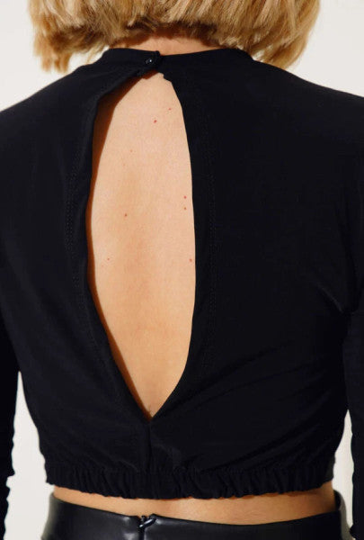 Backless Blouse Black