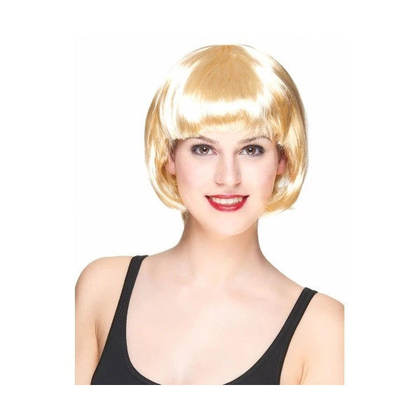 Periboia Platinum Gold Gold Color Blunt Party Wig Short Wig