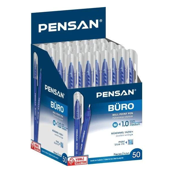 Pensan Office Blue Ballpoint Pen 1Mm 2270 50 Pack