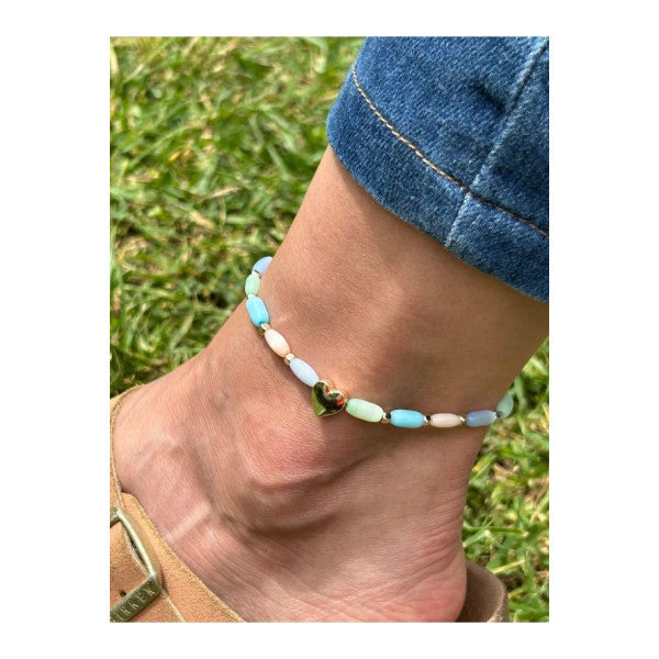 Bym364 Cat's Eye Stone Women's Anklet