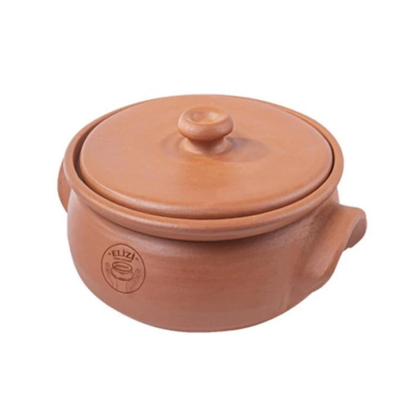 Handmade Clay Casserole Pot With Lid, Medium Size, Lined, 5 Liters