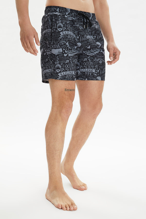 Trendyol Man Men's Text Printed Standard Size Swimwear Marine Shorts Tmnss20Ds0003