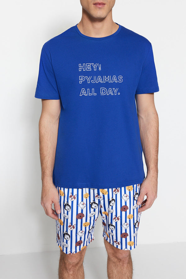 TRENDYOL MAN Unisex Regular Fit Printed Pajamas Set TMNSS23PT00000