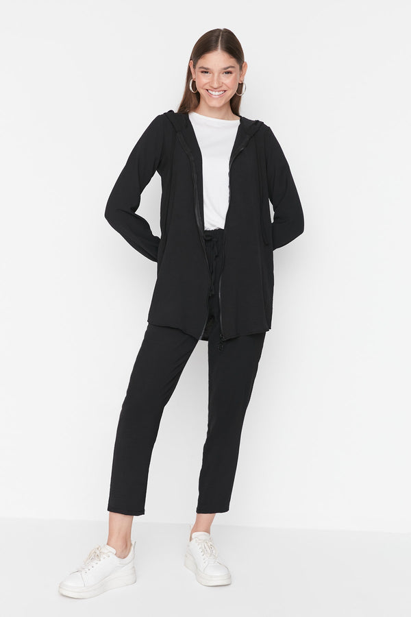 Trendyol Modest Hooded Zippered Cardigan-Pants Woven Suit TCTSS22US0026