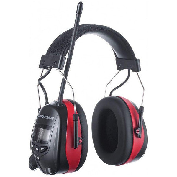 Protear Bluetooth Am Fm Radio Headphones, 25Db Ear Protection - Red