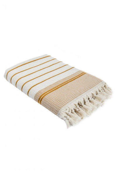 Ecocotton Arden Bath Towel 100% Organic Cotton Blended Hemp Towel Mustard-Beige 70X140 Cm