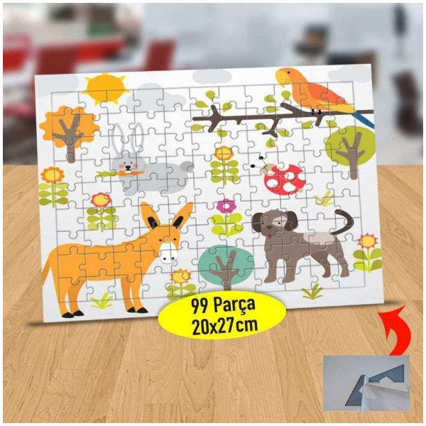 Floral Animals 99 Piece Puzzle Jigsaw Table-23-2147506011