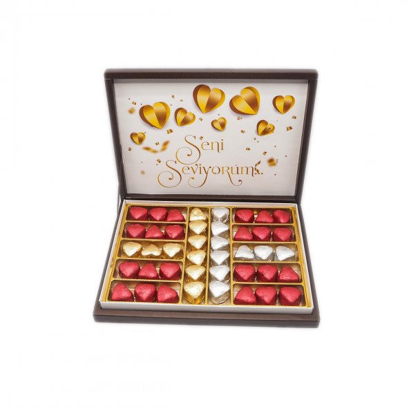 Valentine's Day Chocolate I Love You Printed Chocolate Gold 42 Pieces