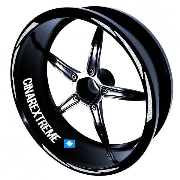 3 Piece Design Reflective Gray Rim Strip Sticker Çınar Extreme