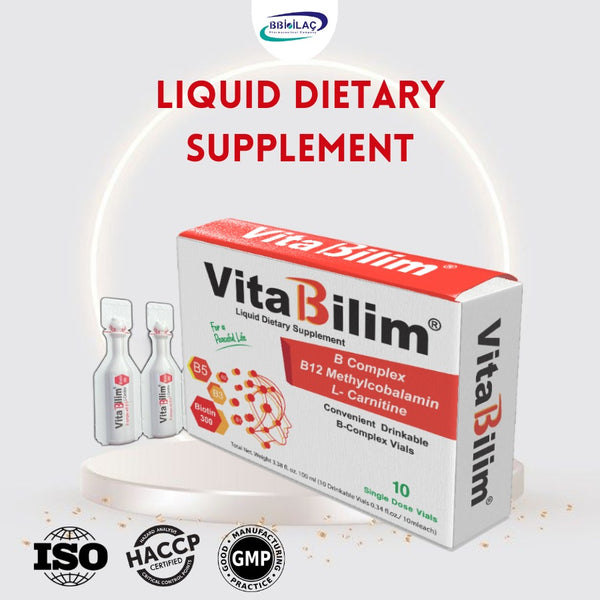 Vitabilim - B Complex Vitamin B12 3000 Mcg , Biotin B1 B2 B3 B5 B6 B1 Ve L-Carnitin