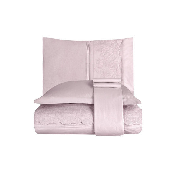 Elegance Grande – Powder Pink Double Size Duvet Cover Set