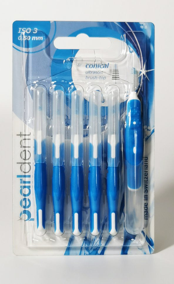 Pearldent Iso 3 Conical - 0.50 Mm Capped Interface Brush Set Of 6