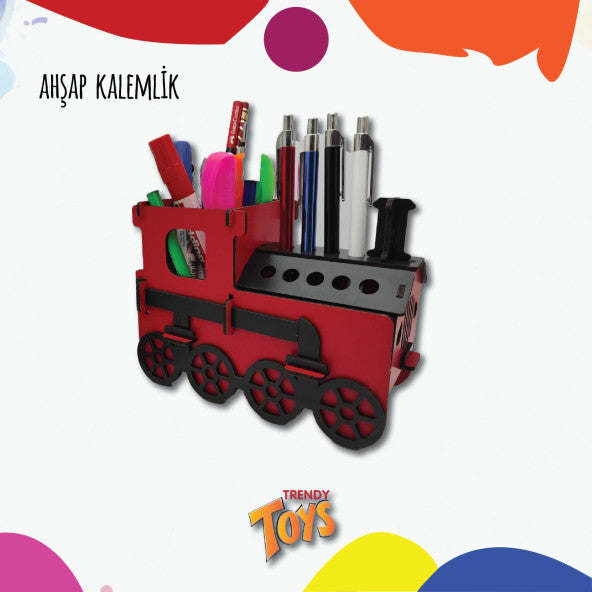 Trendy Toys Wooden Pencil Holder Train