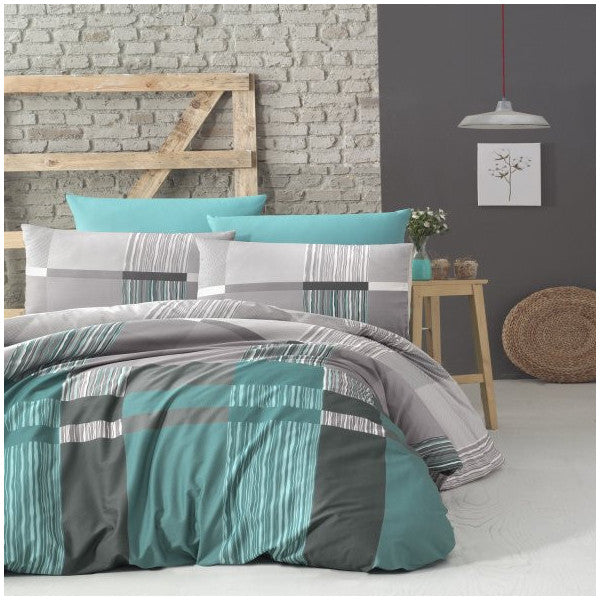 Komfort Home Double Ranforce Duvet Cover Set (Estela Turquoise)