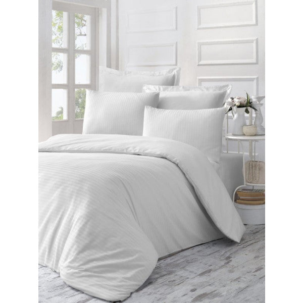 Komfort Home Single Exclusive Deluxe Satin Duvet Cover Set (Ln White)