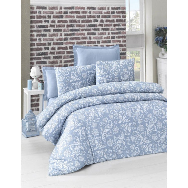 Komfort Home Single Exclusive Deluxe Satin Duvet Cover Set (Blue)