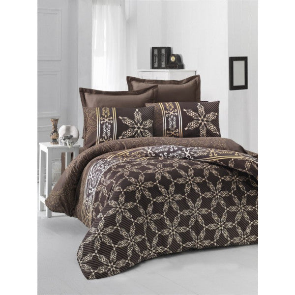 Komfort Home Double Exclusive Deluxe Satin Duvet Cover Set (Brown)