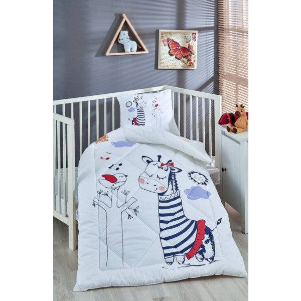 Komfort Home Printed 100% Cotton Silicone Fiber Baby Quilt+Pillow