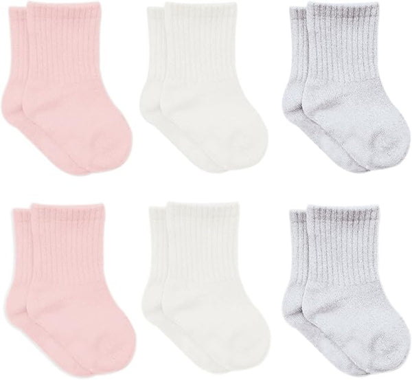 Bistyle Baby Grip Ankle Socks 6 Pairs | Newborn Infant Toddlers Organic Cotton Socks | Kids Boys Girls Ankle Socks
