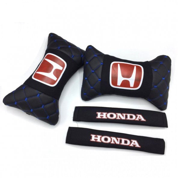Honda Logo Neck Pillow And Seat Belt Cover Black