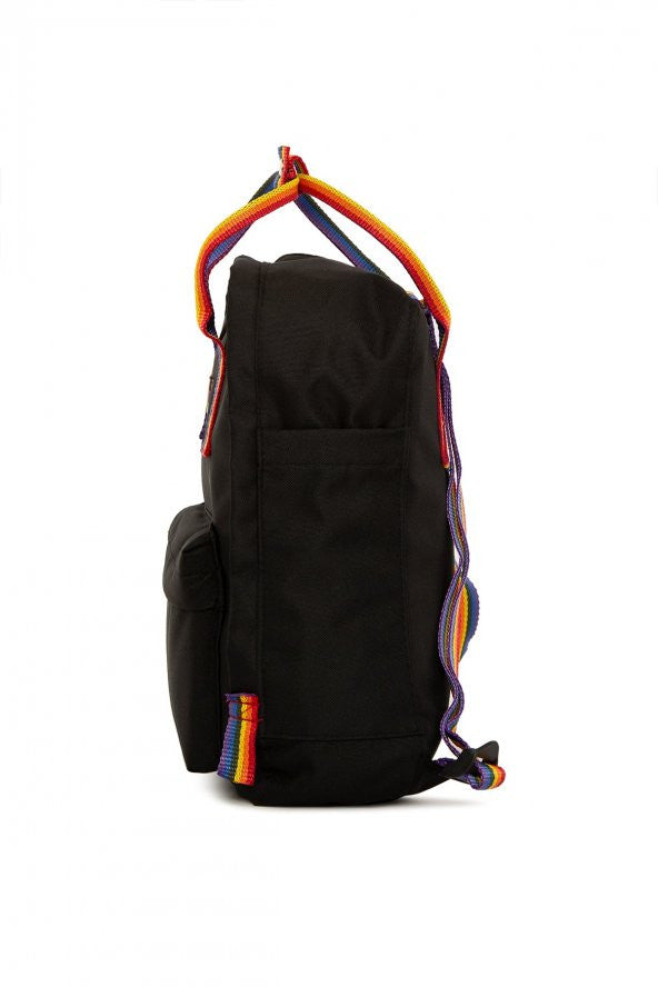 Bagmori Black Square Strap Adjustable Backpack