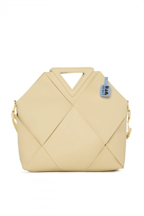 Bagmori Cream Triangle Braided Bag