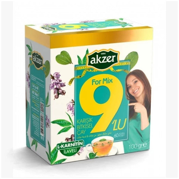 Akzer For Mix 9 Pieces Mixed Herbal Form Tea 100 Gr