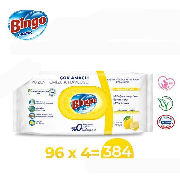 Bingo Practical Surface Cleaning Towel Lemon 96X4 (384 Sheets)